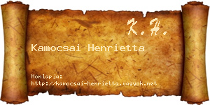 Kamocsai Henrietta névjegykártya