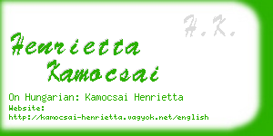 henrietta kamocsai business card